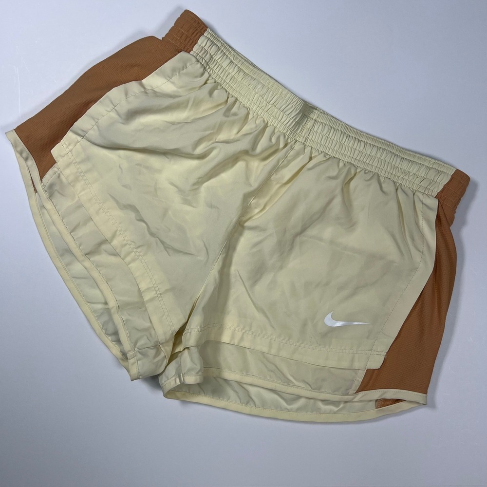 Nike Tempo Icon Clash Running Short Women's Medium Cream Tan Color Block Dri-FIT